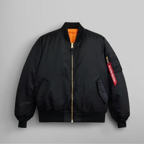 Alpha Industries MA-1 Black Bomber Jacket - Picture 1 of 5
